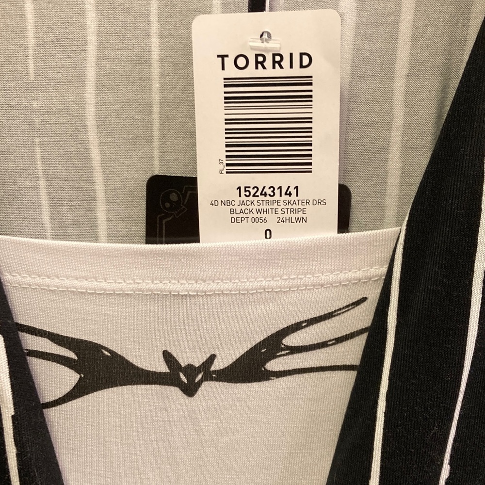 Nightmare Before Christmas torrid skater Stripe Midi Dress Jack Skellington - Picture 3 of 5